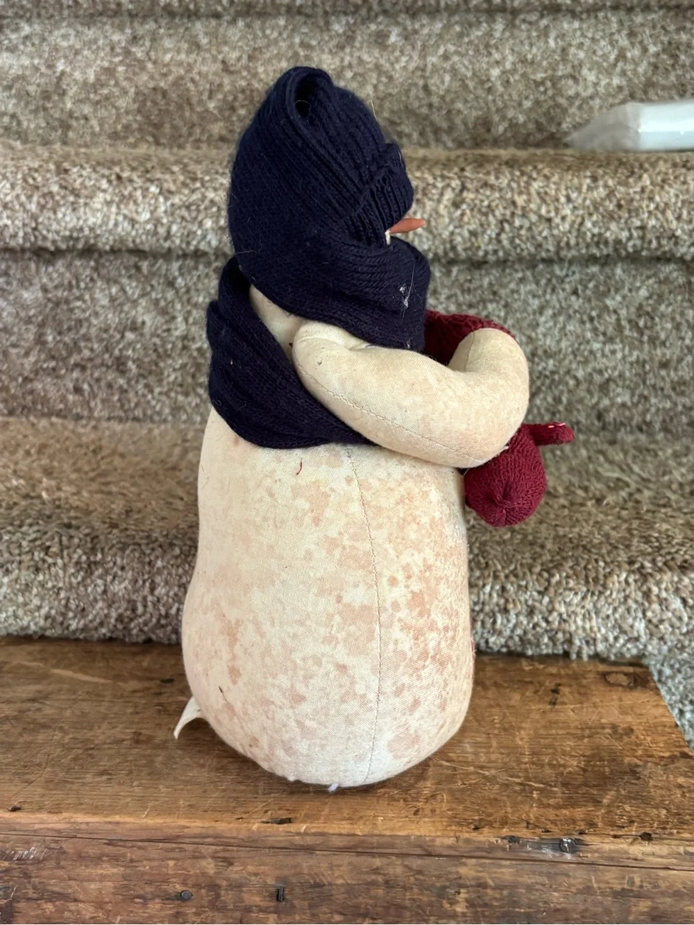 Plush 'Byrrr' Snowman Accent - Maroon Mittens & Navy Hat